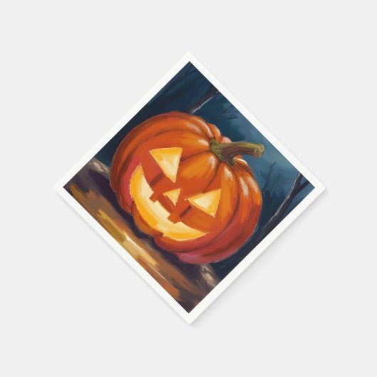 Halloween Jack-O-Lantern Pumpkin Serviette (Ecke)