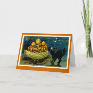 Halloween Jack-o-Lantern Pumpkin Trio Karte