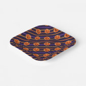 Halloween Jack-O-Lantern Schwarz Streifen Pappteller (Gewinkelt)