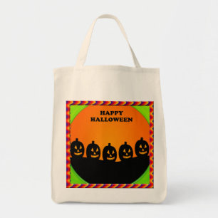 Halloween Jack o' Lantern Silhouetten Tragetasche
