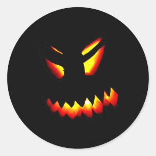 Halloween-Jack-O-Lantern-Sticker Runder Aufkleber