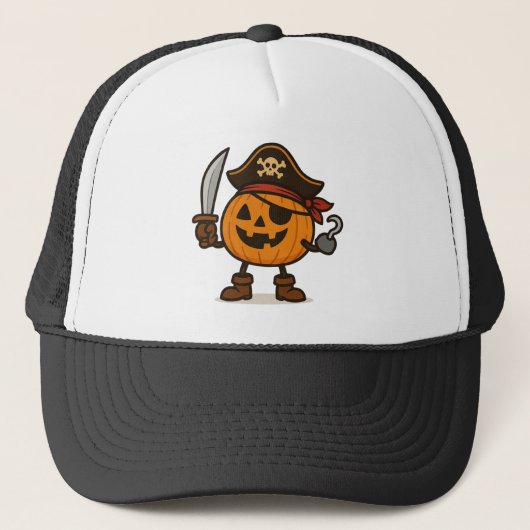 Halloween-Jack-o-Lantern Truckerkappe (Vorderseite)
