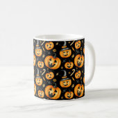 Halloween Jack-o-Lantern und Candy Pattern Kaffeetasse (VorderseiteRechts)