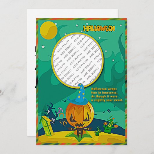 Halloween Jack o' Lantern Wizard Foto Frame hinzuf (Vorne/Hinten)