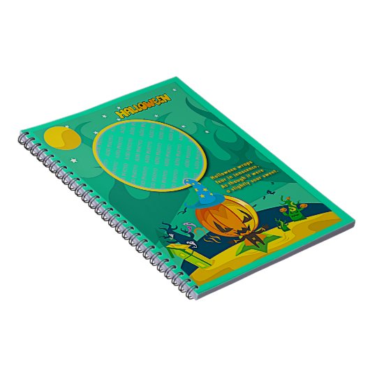 Halloween Jack o' Lantern Wizard Foto Frame hinzuf Notizblock (Rechte Seite)