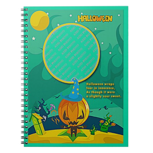 Halloween Jack o' Lantern Wizard Foto Frame hinzuf Notizblock (Vorderseite)