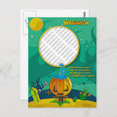 Halloween Jack o' Lantern Wizard Foto Frame hinzuf Postkarte (Vorne/Hinten)
