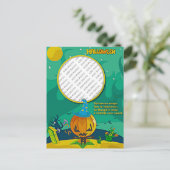 Halloween Jack o' Lantern Wizard Foto Frame hinzuf Postkarte (Stehend Vorderseite)