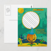 Halloween Jack o' Lantern Wizard Foto Frame hinzuf Postkarte (Vorne/Hinten)