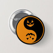 Halloween Jack o-lantern Yin Yang Button (Vorne & Hinten)