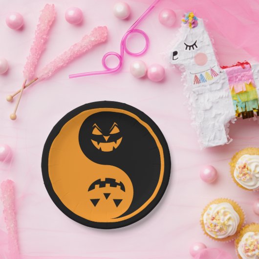 Halloween Jack o-lantern Yin Yang Pappteller (Party)