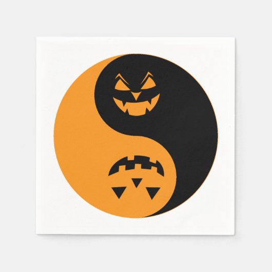Halloween Jack o-lantern Yin Yang Serviette (Vorderseite)
