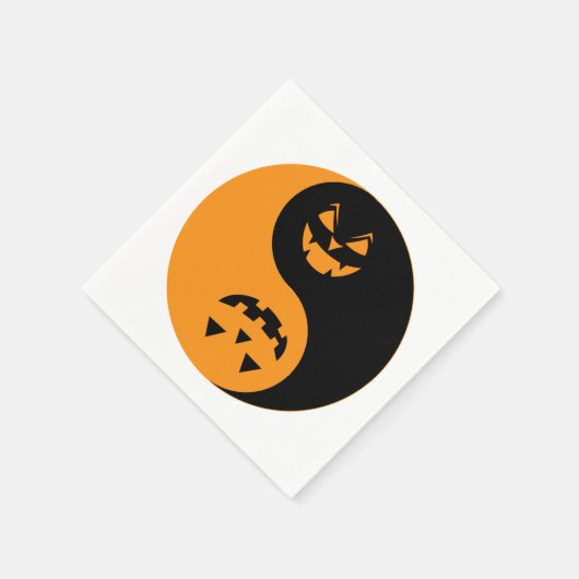 Halloween Jack o-lantern Yin Yang Serviette (Ecke)