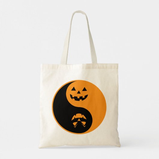 Halloween Jack o-lantern Yin Yang Tragetasche (Rückseite)