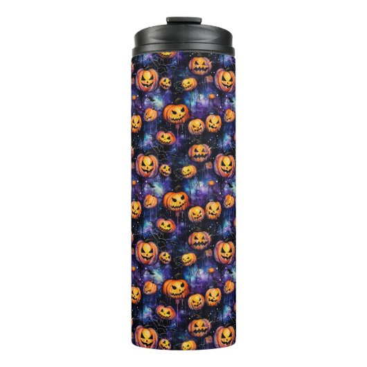 Halloween Jack-O-Lanterns Orange Pumpkins Thermosbecher (Vorderseite)