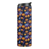 Halloween Jack-O-Lanterns Orange Pumpkins Thermosbecher (Nach links gedreht)