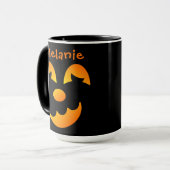 Halloween Jack-o' Laterne Funny Face Combo Tasse (Vorderseite Links)