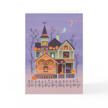 Halloween Jack-o'-Laterne House Card