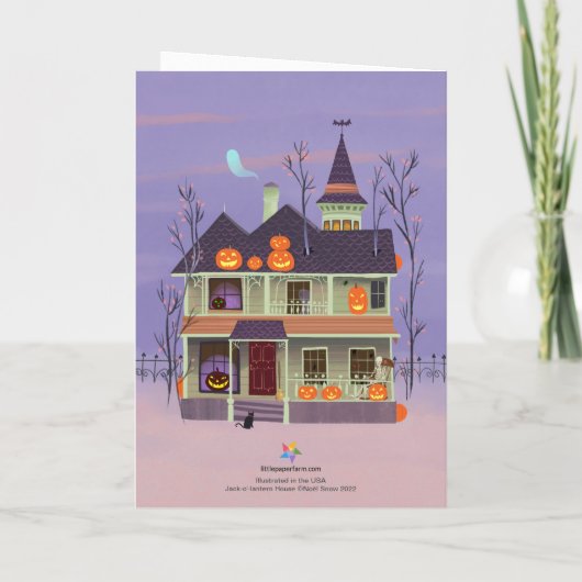 Halloween Jack-o'-Laterne House Card Karte (Rückseite)