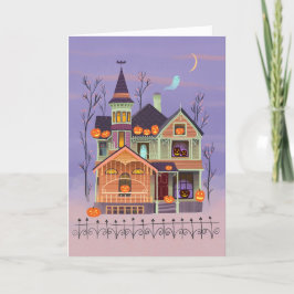 Halloween Jack-o'-Laterne House Card Karte