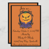 Halloween-Jack-o-Laterne-Kopfportrait Einladung (Vorne/Hinten)