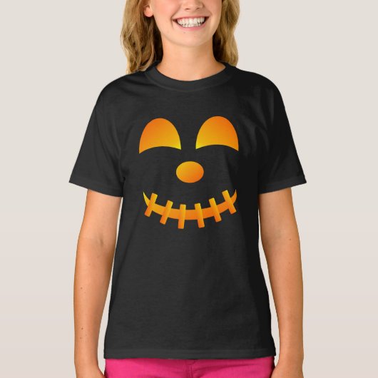 Halloween Jack-o'-Laterne Niedlich Face Girl's T - T-Shirt (Vorderseite)