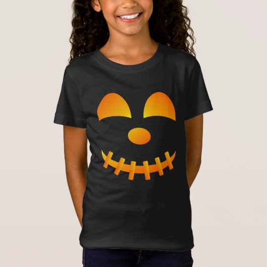 Halloween Jack-o'-Laterne Niedlich Face Girl's T - T-Shirt (Vorderseite)