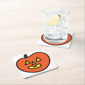 Halloween Jack-o-Laterne Rechteckiger Pappuntersetzer (Vor Ort)