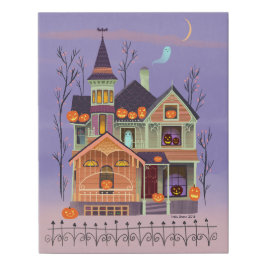 Halloween-Jack-o'-Laterne Spuk House Künstlicher Leinwanddruck