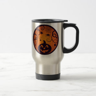 Halloween Jack o Laternen-Kürbisgesicht und Spinne Reisebecher