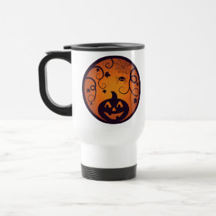 Halloween Jack o Laternen-Kürbisgesicht und Spinne Reisebecher