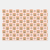 Halloween Jack-o-Laternen und daisy Schachbrett Geschenkpapier Set (Vorderseite 2)