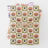 Halloween Jack-o-Laternen und daisy Schachbrett Geschenkpapier Set (Beispiel)
