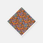 Halloween-Jack-o'-Laternen und violette Blumen Serviette (Ecke)