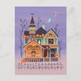 Halloween Jack-o' Laternenhaus Postcard Postkarte