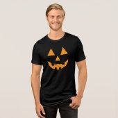 Halloween-Jack o' Laternenkürbis Tri-Blend Shirt (Vorderseite voll)