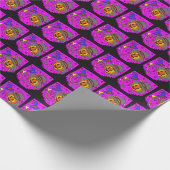 Halloween Jack O'Lantern Bugle Lila Muster Geschenkpapier (Ecke)