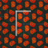 Halloween Jack o'lantern CobwebPattern Pumpkins Stoff (Kachel)