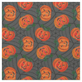 Halloween Jack o'lantern CobwebPattern Pumpkins Stoff (Nahaufnahme)