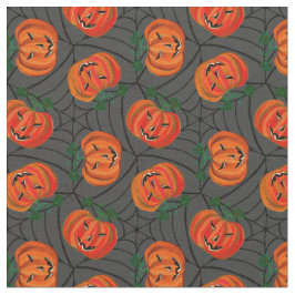 Halloween Jack o'lantern CobwebPattern Pumpkins Stoff