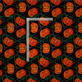 Halloween Jack o'lantern CobwebPattern Pumpkins Stoff (Kachel)