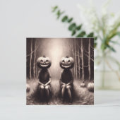Halloween Jack O'Lantern Figures Spooky Karte (Stehend Vorderseite)