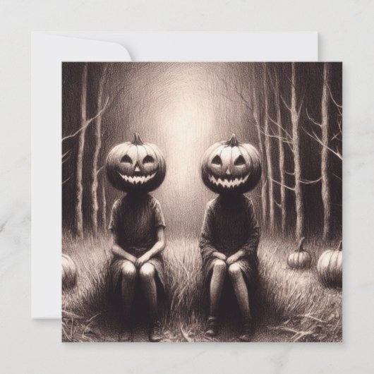 Halloween Jack O'Lantern Figures Spooky Karte (Vorderseite)