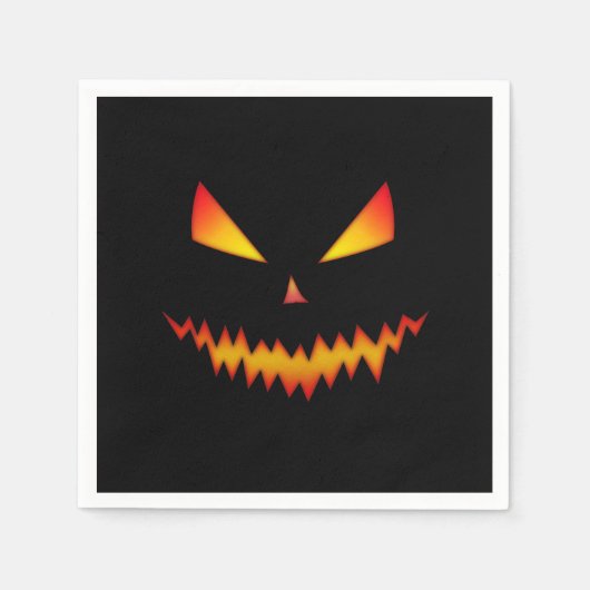 Halloween Jack O'Lantern Gesicht cooles beängstige Serviette (Vorderseite)