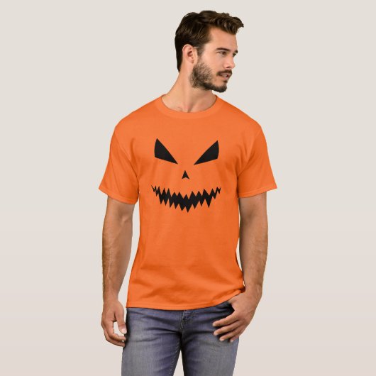 Halloween-Jack O'Lantern-Kürbisbauchgesicht T-Shirt (Vorne ganz)