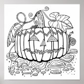 Halloween Jack O'Lantern Malerei Poster (Vorne)