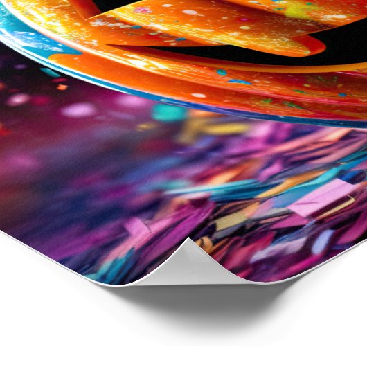 Halloween Jack O'Lantern Neon Pop Art Poster (Ecke)