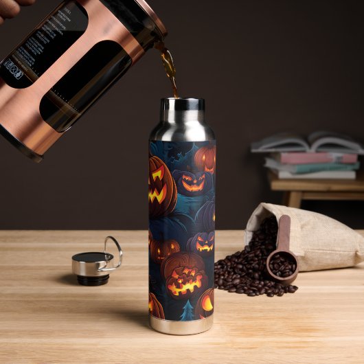 Halloween Jack o'Lantern Pattern Trinkflasche (Kaffee)
