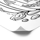 Halloween Jack O'Lantern Snails Farbgestaltung Kun Poster (Ecke)