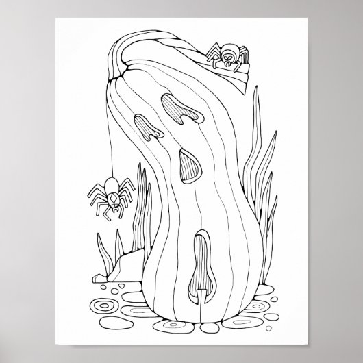 Halloween Jack O'Lantern Spiders Farbgestaltung Poster (Vorne)